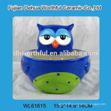 2016 popular big ceramic bowl with owl shape